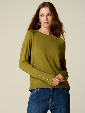 Oltre Oltre Sweter M304J005558N035 Zielony Regular Fit