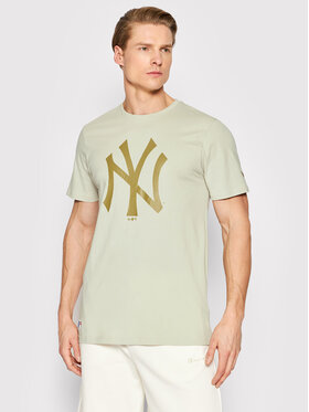 New Era New Era T-Shirt New York Yankees MLB Logo 12033497 Μπεζ Regular Fit