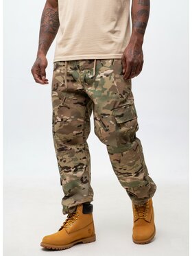 Jigga Wear Jigga Wear Spodnie cargo Bojówki Camo Moro Wojskowe Militarne Taktyczne Armia USA RipStop 129988 Beżowy Regular Fit