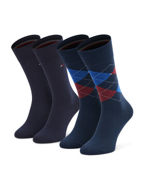 Tommy Hilfiger Tommy Hilfiger Kõrgete meestesokkide komplekt (2 paari) 100001495 Tumesinine