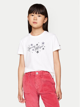 Tommy Hilfiger Tommy Hilfiger Tricou KG0KG08250 D Alb Regular Fit
