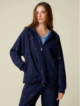 Oltre Oltre Bluza G834J004552N034 Niebieski Over Fit