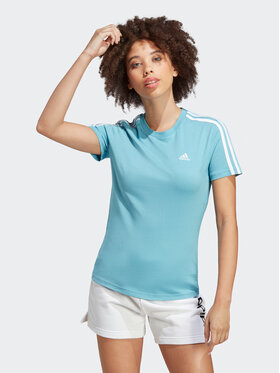 adidas adidas T-Shirt Essentials Slim 3-Stripes T-Shirt IC0631 Niebieski Slim Fit