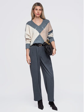 Ombre Ombre Svetr OW-SW-E0017 Šedá Relaxed Fit