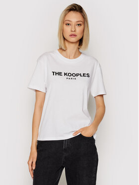 The Kooples The Kooples T-Shirt Jersey Print FTSC20036K Biały Regular Fit