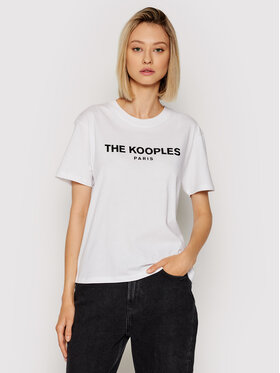 The Kooples The Kooples T-shirt Jersey Print FTSC20036K Blanc Regular Fit