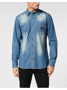 PHILIPP PLEIN PHILIPP PLEIN Koszula jeansowa 23069 Niebieski jasny Regular Fit