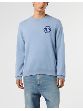 PHILIPP PLEIN PHILIPP PLEIN Sveter 29047 Svetlo modrá Regular Fit