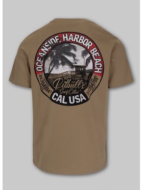 PITBULL PITBULL T-Shirt Koszulka męska OCEANSIDE L Beżowy Regular Fit
