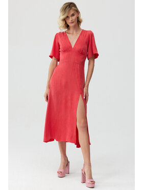 Lunedi Lunedi Sukienka codzienna Romatica Maxi z Tancelu i Wiskozy Summer Poppy Czerwony Regular Fit