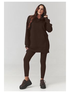 Makadamia Makadamia Dres A12 Brązowy Regular Fit