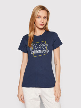 New Balance New Balance Marškinėliai T21801 Tamsiai mėlyna Athletic Fit