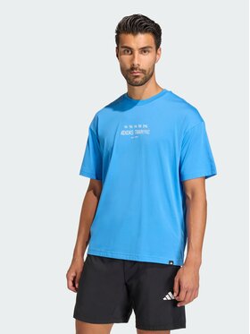 adidas adidas Koszulka techniczna 158937 Niebieski jasny Oversize