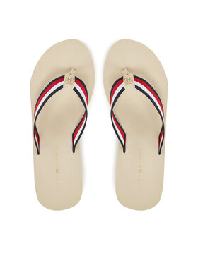 Tommy Hilfiger Tommy Hilfiger Japonki Th Corporate Wedge Beach Sandal FW0FW08520 Beżowy