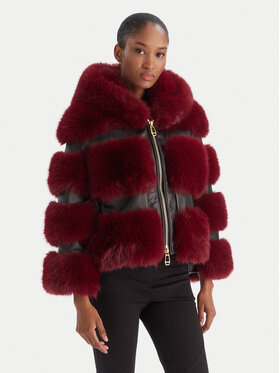 YES LONDON YES LONDON Futro ECO/031 Bordowy Regular Fit