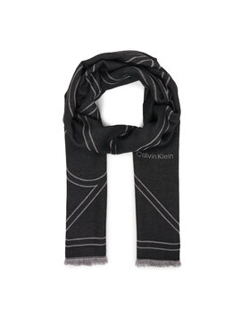 Calvin Klein Calvin Klein Šál Emblem Repeat Lw Shawl W Fringes LV04F8074G Čierna