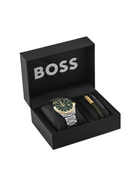 BOSS BOSS Rinkinys: laikrodis ir apyrankė Strike - Gift Set 1570179 Sidabrinė