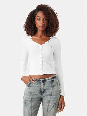 Guess Jeans Guess Jeans Palaidinė W6YP03 K3647 Balta Slim Fit