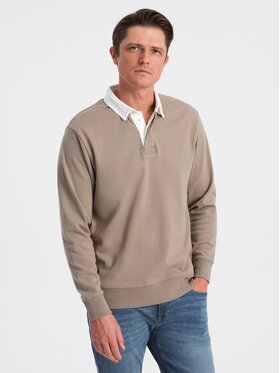 Ombre Ombre Mikina OM-SSNZ-0132 Béžová Large Fit