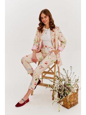 NAOKO NAOKO Spodnie materiałowe Lazy Mornings Beżowy Regular Fit