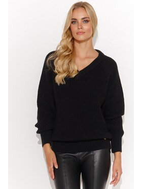 Makadamia Makadamia Sweter S140 Czarny Regular Fit