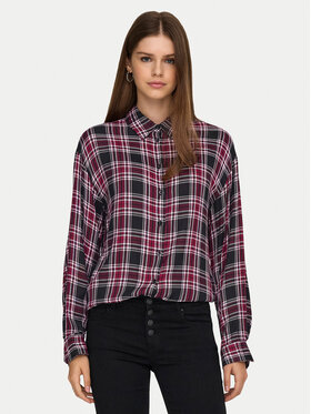 ONLY ONLY Koszula Evia 15355741 Bordowy Loose Fit