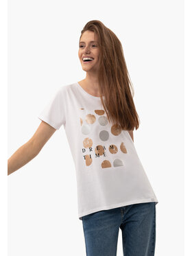 Volcano Volcano T-Shirt T-NETTA Biały Regular Fit