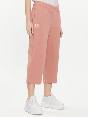 Under Armour Under Armour Παντελόνι φόρμας Ua Rival Terry Crop Wide Leg 1382737-696 Ροζ Loose Fit