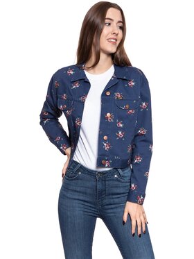 Wrangler Wrangler Kurtka damska RETRO CROP Niebieski Regular Fit