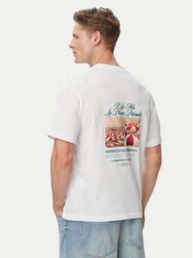 Jack & Jones Jack & Jones Marškinėliai Cassis Photo Back 12295050 Balta Relaxed Fit
