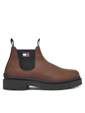 Tommy Jeans Tommy Jeans Klassische Stiefeletten Tjm Chelsea Leather Wl EM0EM01670 Braun