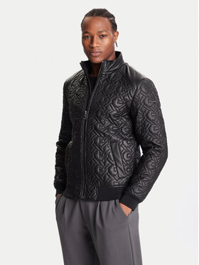 Guess Guess Шкіряна куртка M5BL2E W1050 Чорний Regular Fit