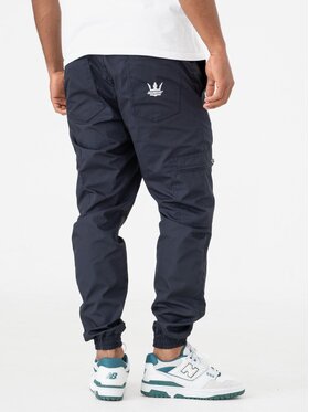 Jigga Wear Jigga Wear Spodnie materiałowe Spodnie Materiałowe Jogger Bojówki Ze Ściągaczem Grantowe Jigga Wear Crown Ripstop Cargo L Granatowy Jogger Fit