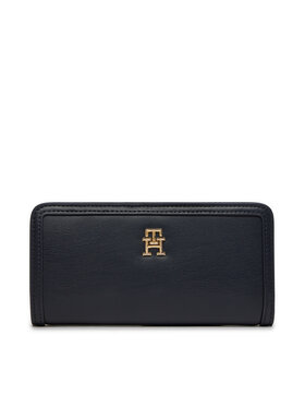 Tommy Hilfiger Tommy Hilfiger Portofel Mare de Damă Th Monotype Large Slim Wallet AW0AW16210 Bleumarin