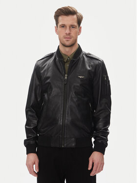 Aeronautica Militare Aeronautica Militare Bőrkabát 251PN5044PL266 Fekete Regular Fit