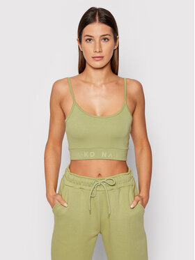 NA-KD NA-KD Top Logo 1044-000157-4083-003 Roheline Slim Fit