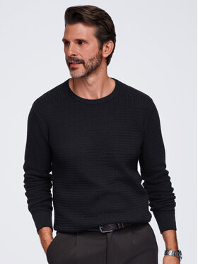 Ombre Ombre Sweter OM-SWSW-0119 Czarny Regular Fit