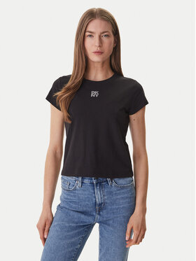 DKNY DKNY Póló DJ6T1740 Fekete Regular Fit
