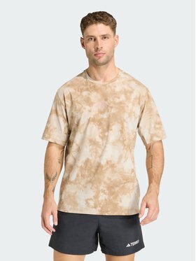 adidas adidas Koszulka techniczna Terrex Multi Spray Dye Tee Beżowy Regular Fit
