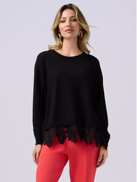 Oltre Oltre Sweter M094E001831N033 Czarny Regular Fit