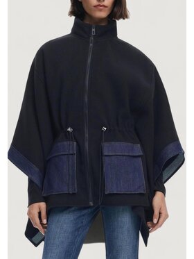 Desigual Desigual Κάπα PONCHO_DENIM ALDAMA Μαύρο Casual Fit