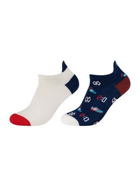 Fun Socks Fun Socks Skarpety Niskie Unisex ORGANIC COTTON MOTIFS SNEAKER 2P Kolorowy