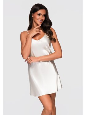 Ombre Ombre Koszula nocna LW-NWNG-0118 Écru Regular Fit