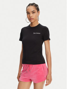 Juicy Couture Juicy Couture Marškinėliai La Beach JCWCT125319 Juoda Regular Fit