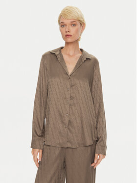 Calvin Klein Calvin Klein Сорочка-піжама Buttondown 000QS7302E Коричневий Regular Fit
