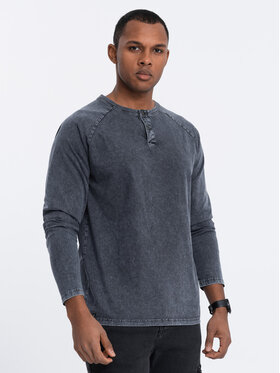 Ombre Ombre Longsleeve OM-LSWL-22FW-001 Granatowy Regular Fit