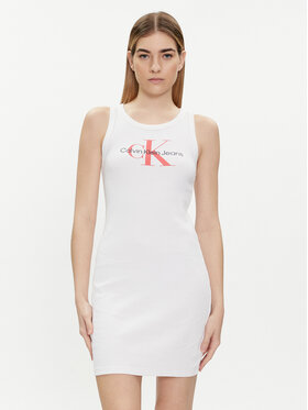 Calvin Klein Jeans Calvin Klein Jeans Poletna obleka Archival Monologo J20J223069 Bela Slim Fit