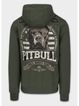 PITBULL PITBULL Bluza męska rozpinana z kapturem TROUBLEMAKER S Zielony Regular Fit