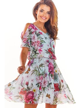 Awama Awama Sukienka letnia A295 Biały Basic Fit