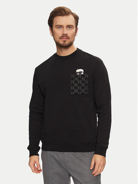 KARL LAGERFELD KARL LAGERFELD Džemperis ar kapuci 705097 551951 Melns Regular Fit